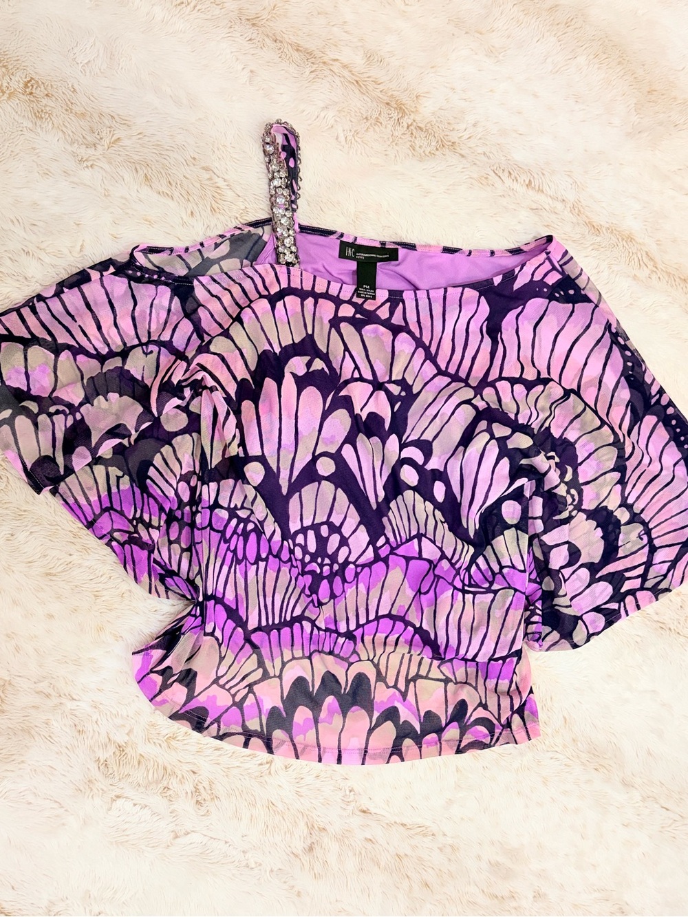 💜🦋 Y2K Butterfly Off the Shoulder Batwing Top ✨ Vintage Festival Rave Fairy